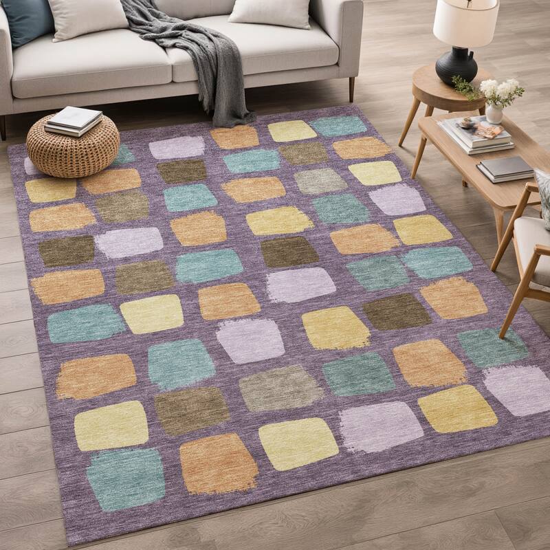 Machine Washable Indoor/ Outdoor Casual Hoppy Chantille Rug