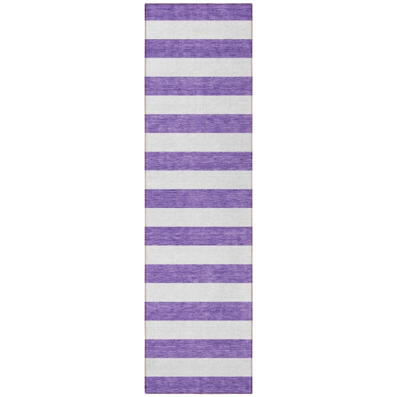 Alnari Stripe Weather Resistant Classic Meets Modern Outdoor Rug