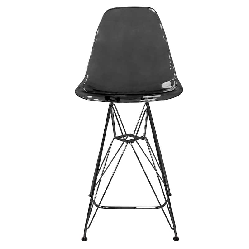 ABS Resin Barstool with Black Steel Base Cresco Series by LeisureMod