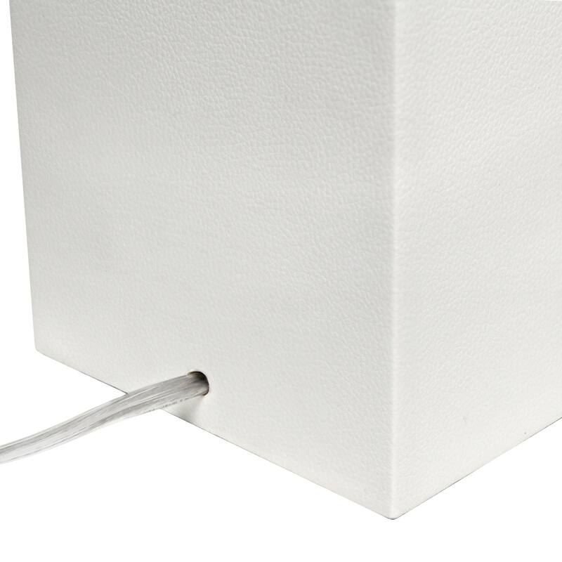 21 in. White Finish Table Lamp with White Shade, Sturdy Table Lamp for Living Rooms and Bedrooms
