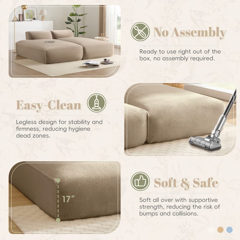90 Inch Oversized Modular Sectional Sofa