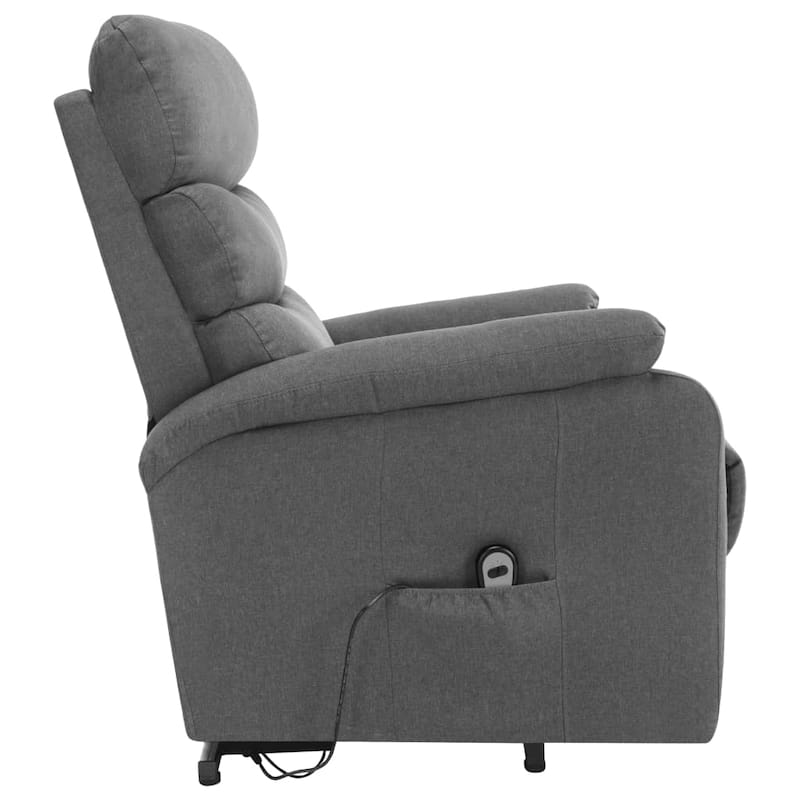 vidaXL Power Lift Massage Recliner Light Gray Fabric - 28.7" x 35.6" x 40.4"