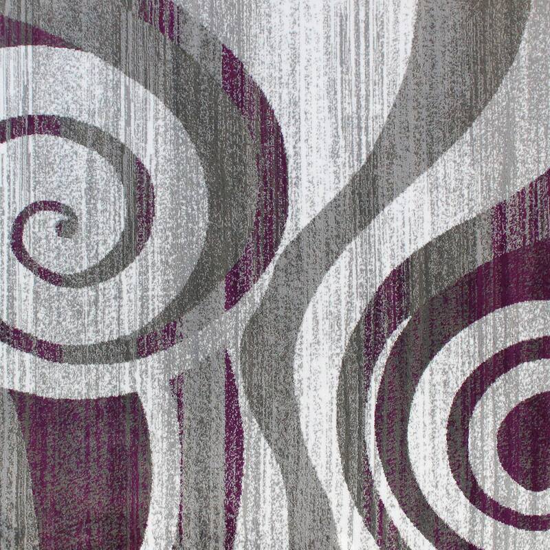 Modern Swirl Design Olefin Area Rug