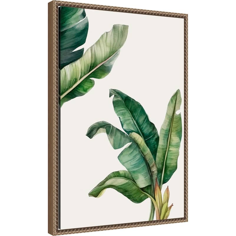 Green Leaves by Elizabeth C (16 x 23 in.), Framed Canvas Wall Art Print