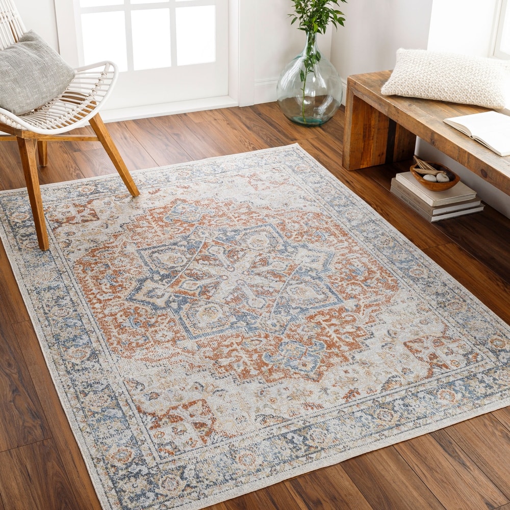 Livabliss Lillian Machine Washable Medallion Area Rug