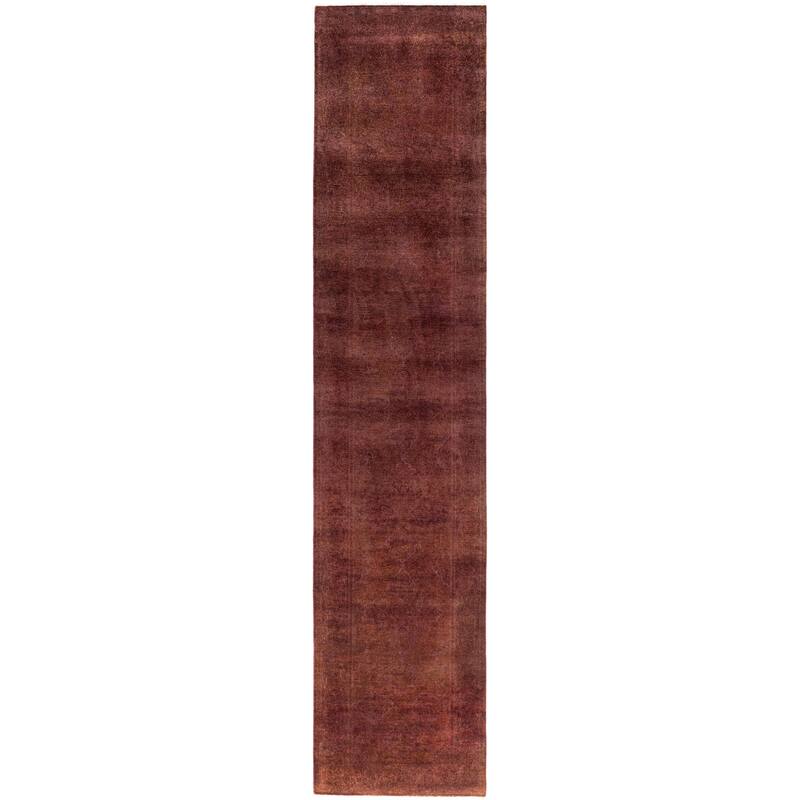 Overdyed One-of-a-Kind Hand-Knotted Runner Rug - Pink - 2' 6" x 11' 10"