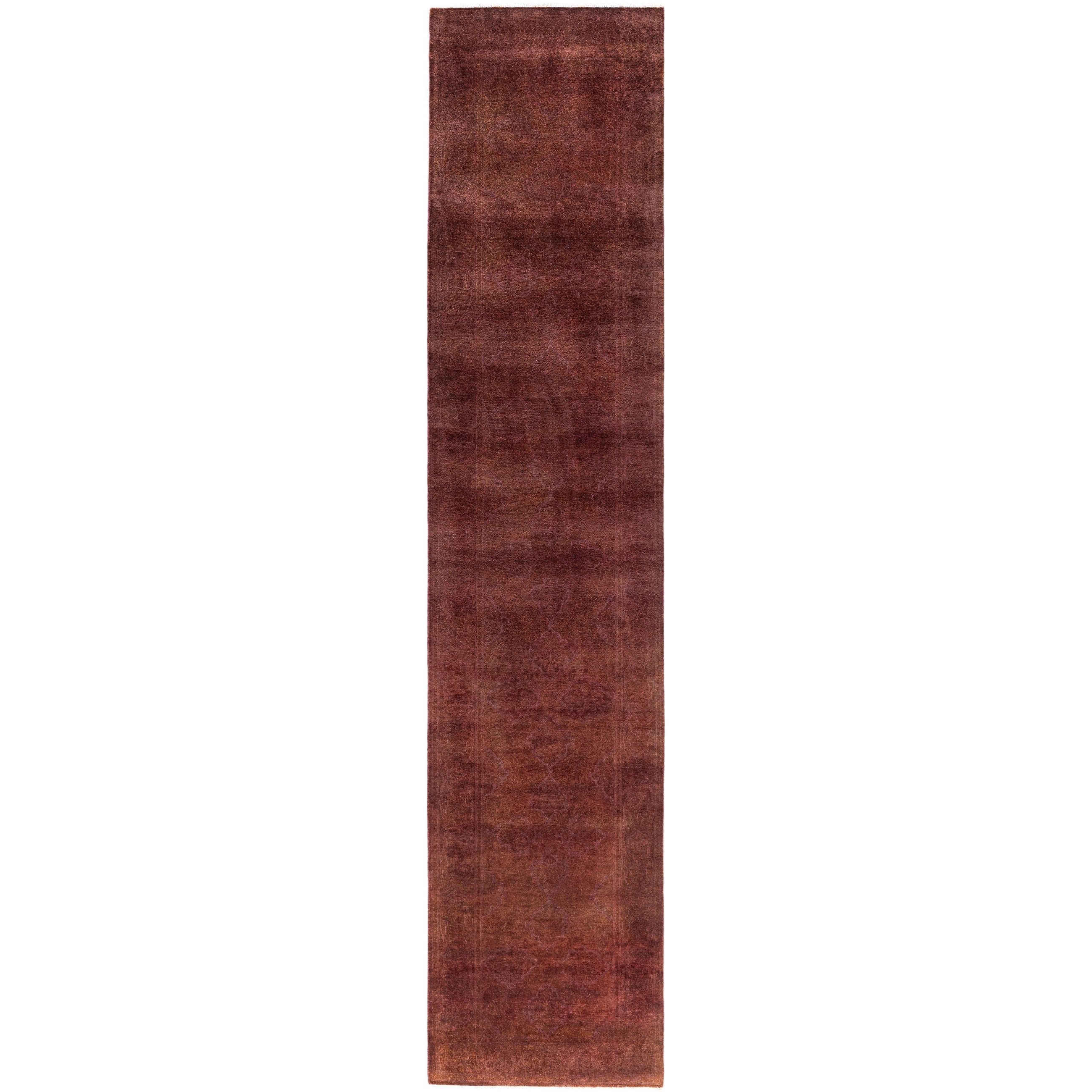 Overdyed One-of-a-Kind Hand-Knotted Runner Rug - Pink - 2' 6" x 11' 10"