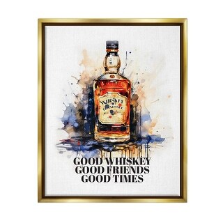 Stupell Good Whiskey & Friends Framed Floater Canvas Wall Art Design by Amanda Greenwood