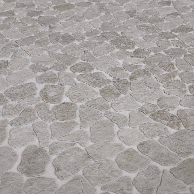 Cruz Bay Studio MKT3023 Full Eclectic - 18" x 18" Pebble and Rock - Ecru