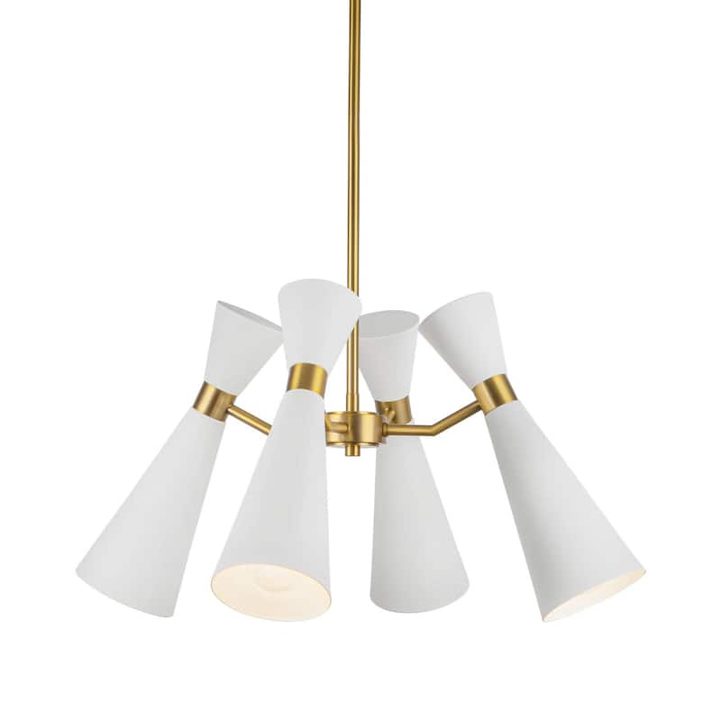 Alora Lighting CH574424 Blake 4 Light 24" Wide Chandelier - White / Aged Gold