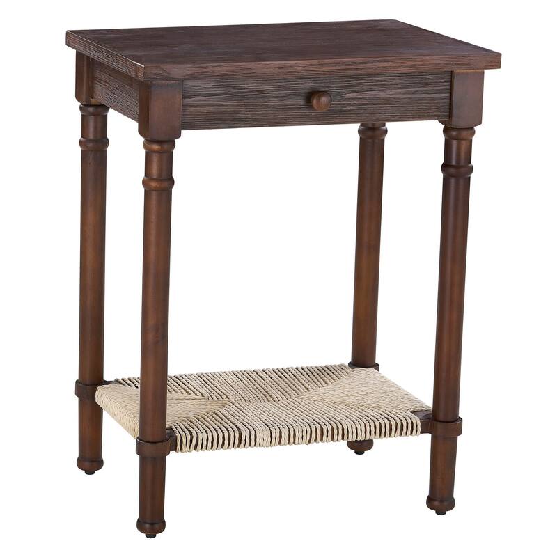 Haven Fir Wood End Table, Walnut