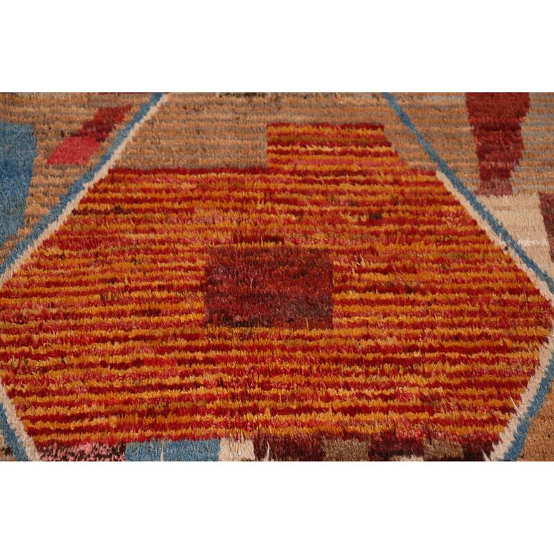 Geometric Moroccan Oriental Area Rug Handmade Modern Wool Carpet - 6'8" x 9'8"