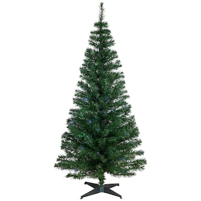Pre-Lit Medium Multi-Color Fiber Optic Pine Christmas Tree - 6' - 6 Foot