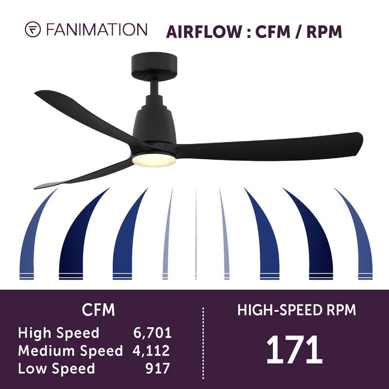 Kute 52 inch Indoor/Outdoor Smart Ceiling Fan with Remote