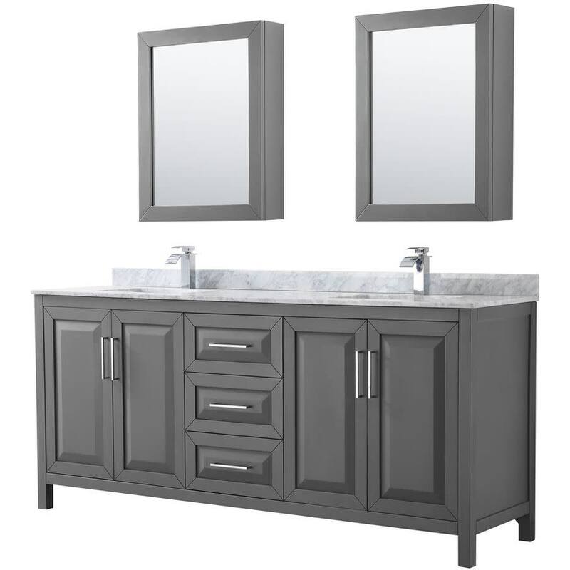 Wyndham Collection Daria 80" Free Standing Double Vanity Set with MDF