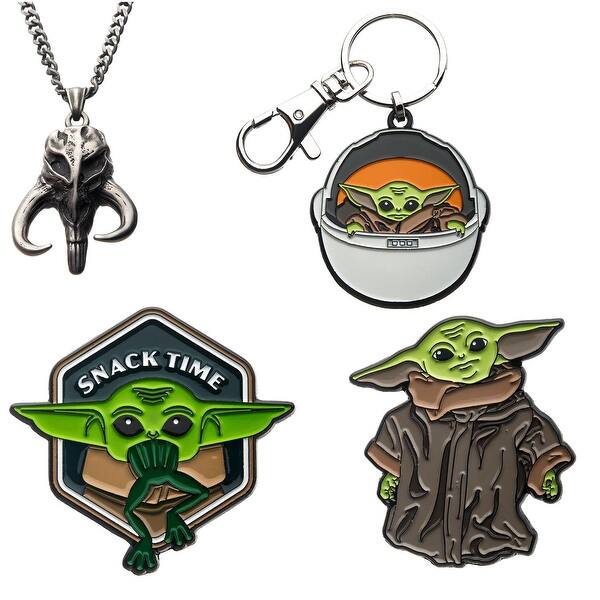 Shop Star Wars Mandalorian The Child Baby Yoda Bundle Keychain Necklace 2x Pins Multi Overstock 30837160