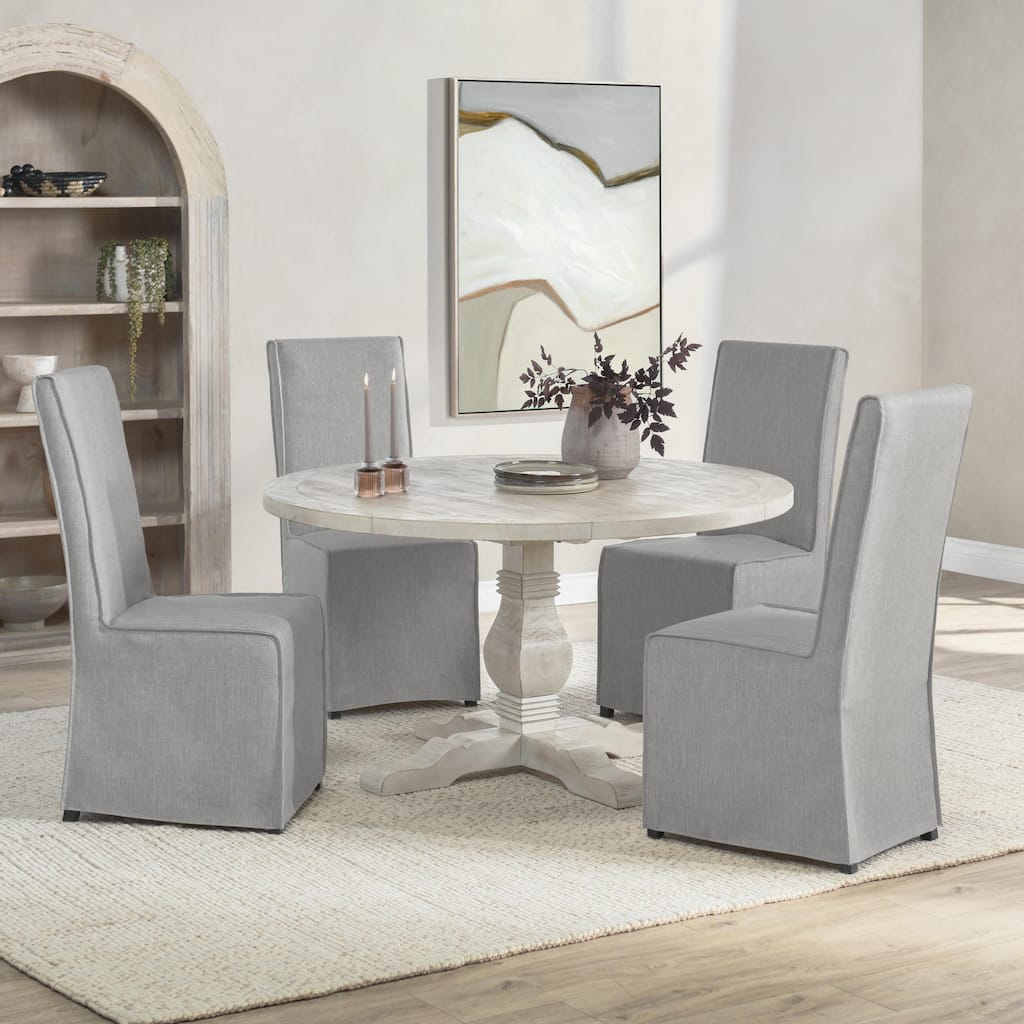 Quincy 55" Round Dining Table in Nordic Ivory by Kosas Home