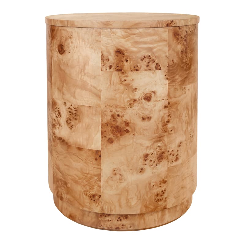 NPD Furniture Arsenio Burl Wood Round Coffee Table or Side/End Table