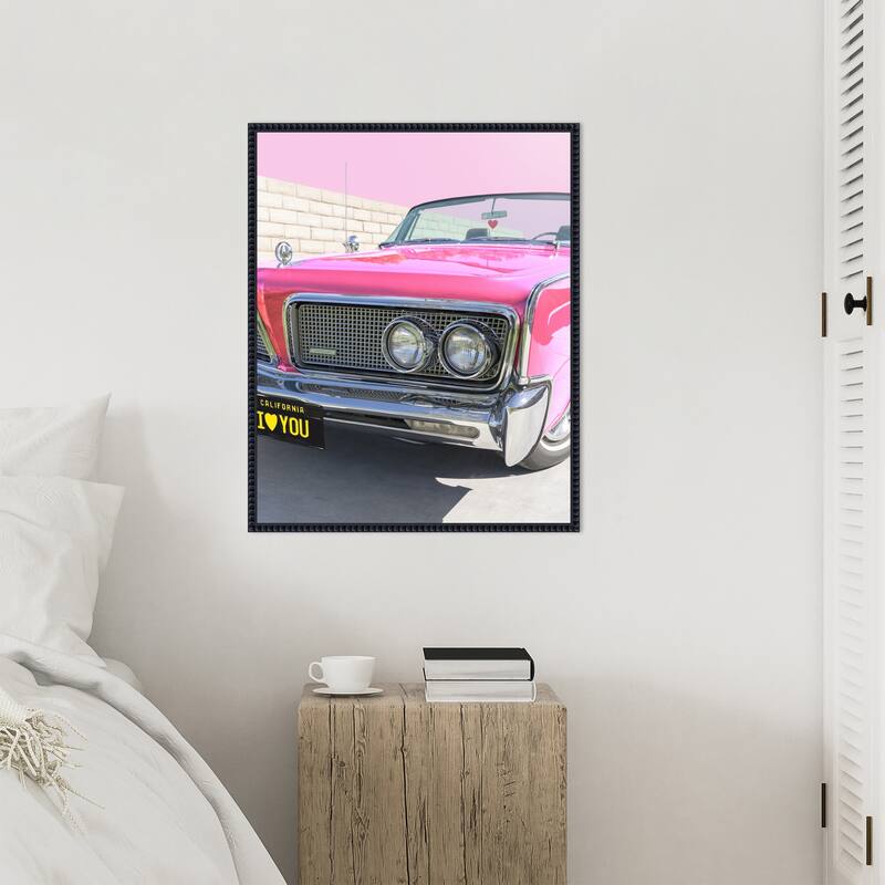 PS I Love You by Tom Windeknecht Framed Canvas Wall Art Print - Sylvie Beaded Black
