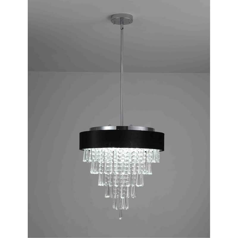 Modern Round Crystal Chandelier for Living Room - Transparent