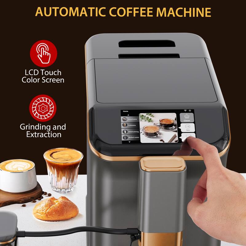 Fully Automatic Espresso Coffee Machine,20 Bar Espresso & Coffee Machine with Milk Frother