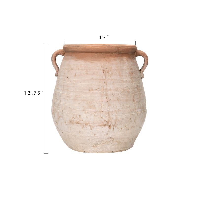 Whitewashed Terra-cotta Urn