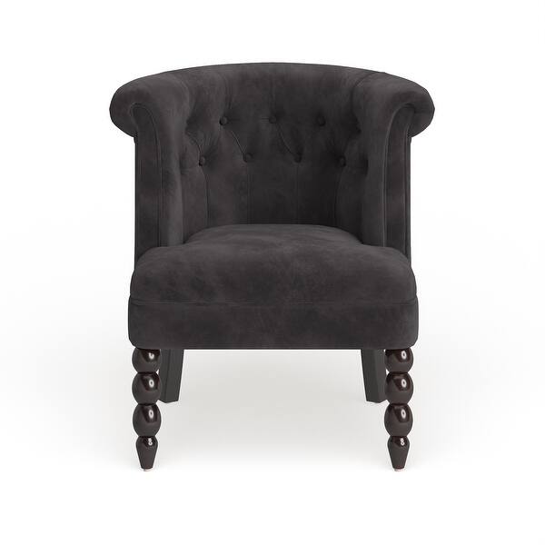 Silver Orchid Heston Victorian Style Contemporary Black Velvet Upholstered Accent Chair On Sale Overstock 20543611