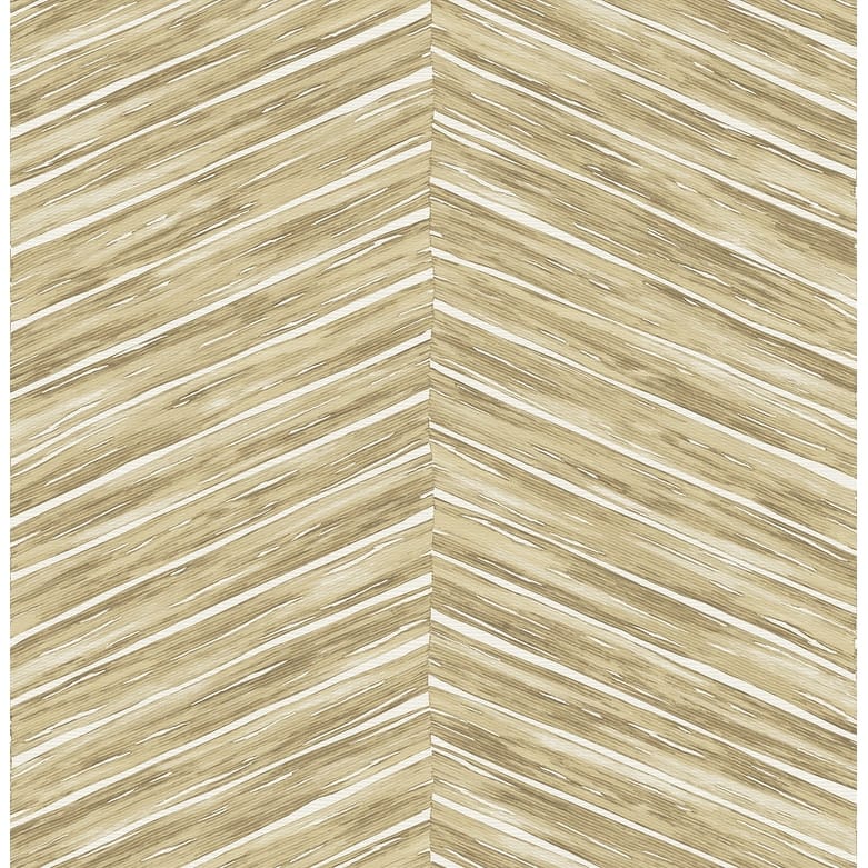 Brewster Aldie Khaki Chevron Weave Wallpaper - 20.5in x 396in x 0.025in