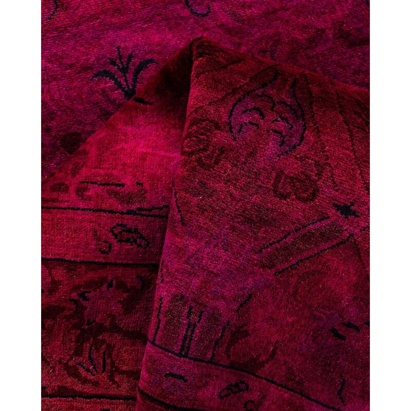 Fine Vibrance, One-of-a-Kind Hand-Knotted Runner Rug - Red, 2' 6" x 10' 10" - 2' 6" x 10' 10"