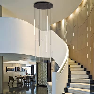 Contemporary Touch LED Drop Integrated Stairway Lighting Chandelier