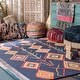 preview thumbnail 14 of 40, Brooklyn Rug Co Hand Tufted Wool Moroccan Triangle Rug 9' 6" x 13' 6" - Navy