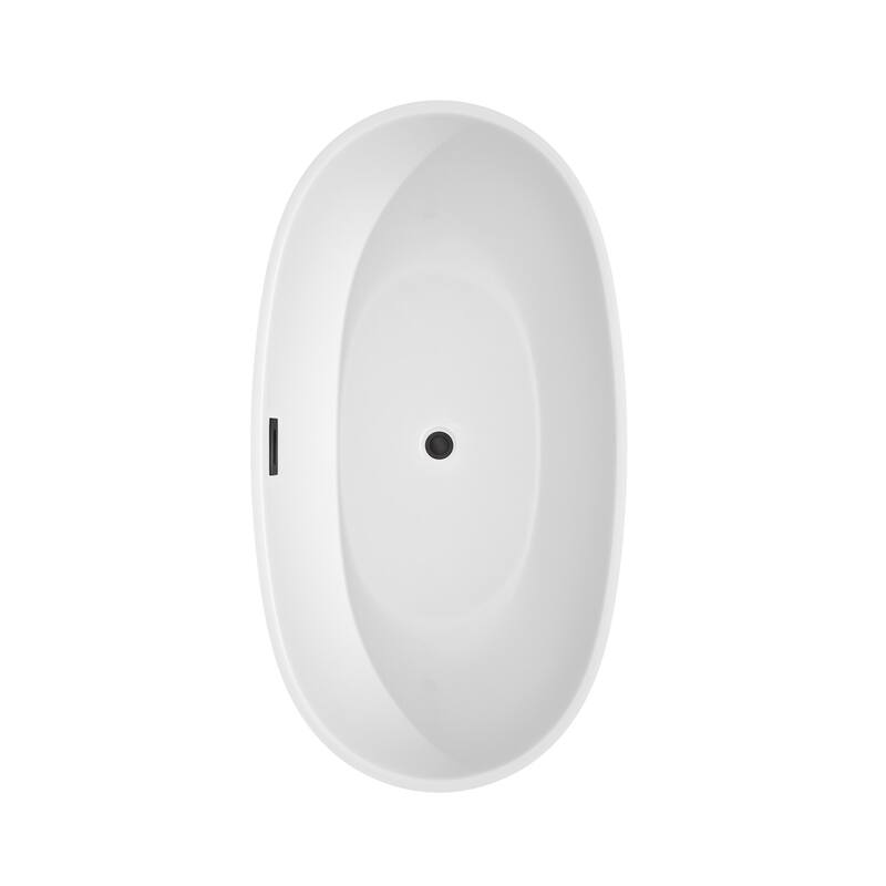 Wyndham Collection Juno 59" Freestanding Soaking Tub with Tub Filler
