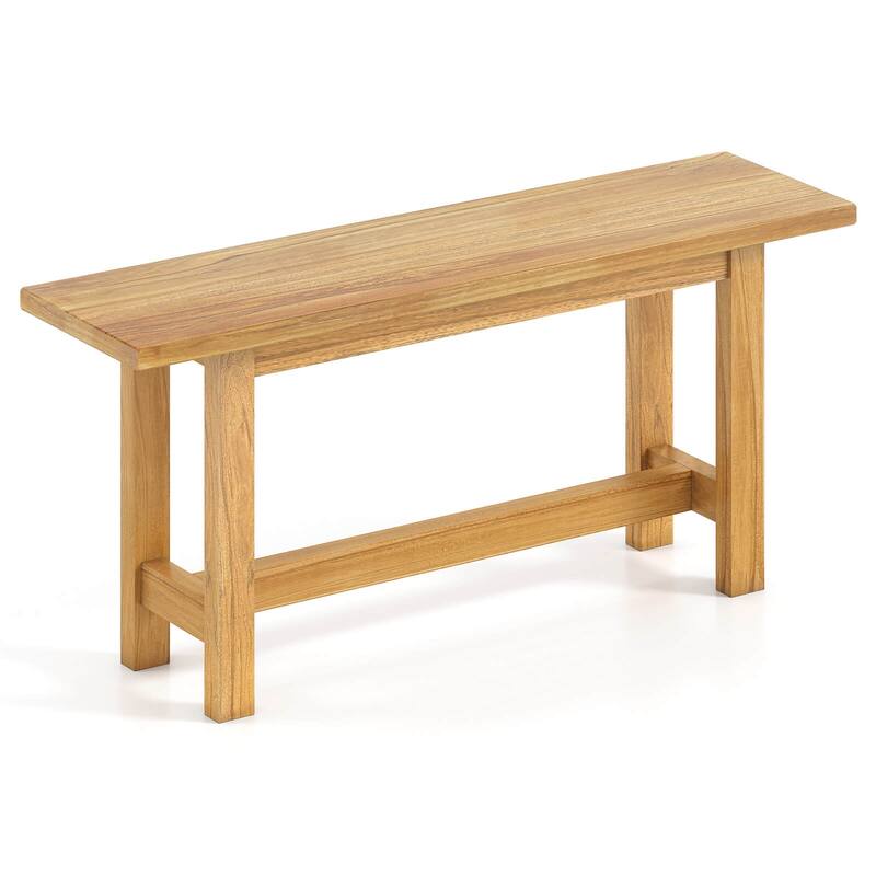 Costway 1/2 PCS Outdoor Teak Wood Bench 2-Person Loveseat Seating for - See Details - 1 pcs