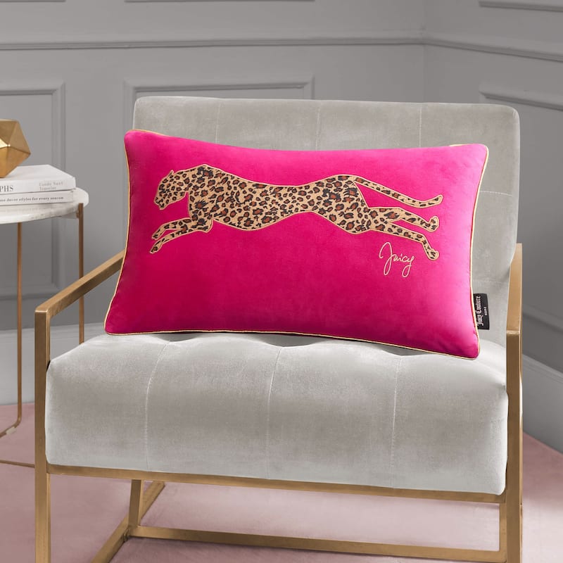 Juicy Couture Velvet Cheetah Pillow 14" x 24"