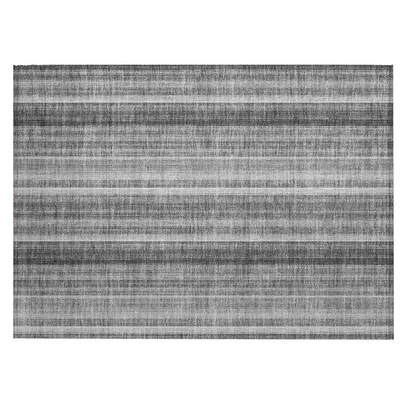 Machine Washable Indoor/ Outdoor Striped Chantille Rug
