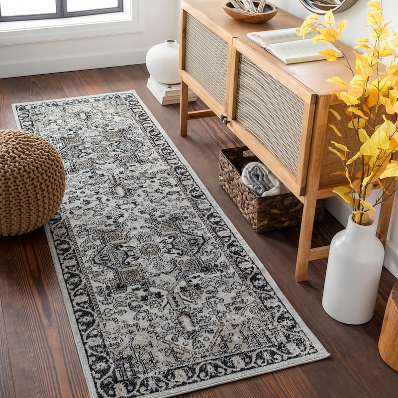 Livabliss Lavadora Traditional Washable Area Rug - Grey - 2' 7" x 7' 3"