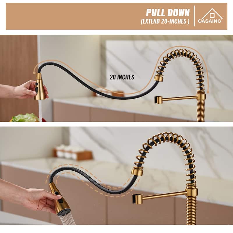 Single Handle Pull Down Sprayer Kitchen Faucet