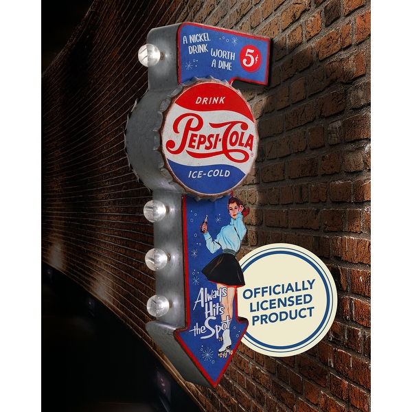 Pepsi-Cola Vintage Double-Sided LED Bottle Plaque 25