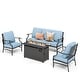 preview thumbnail 68 of 119, MAISON ARTS Outdoor Sofa Set 4/6-Piece Patio Conversation Set with 45'' Gas Fire Pit Table