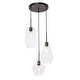 preview thumbnail 5 of 20, Gerald Glass 3-light Pendant 17.3/12.6 - Black/Clear