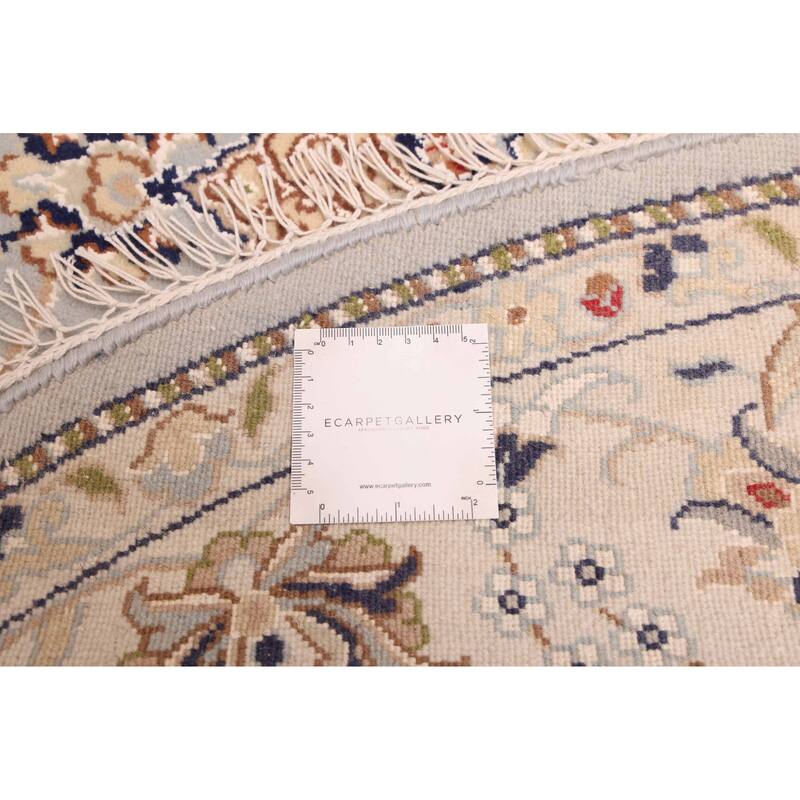 ECARPETGALLERY Hand-knotted Nain Grey Silk, Wool Rug - 5'2 x 5'2