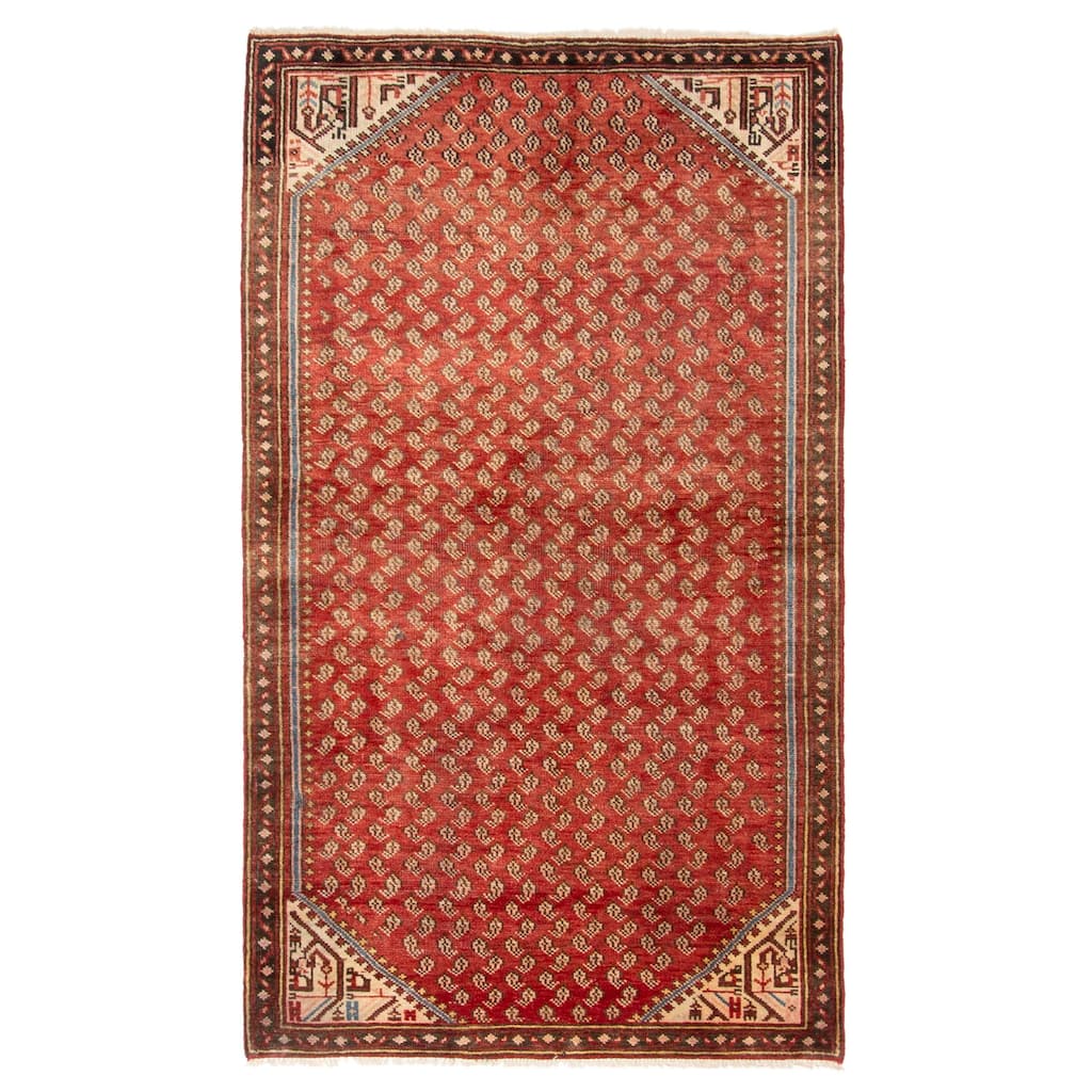 ECARPETGALLERY Hand-knotted Andelz Red Wool Rug - 3'3 x 5'8
