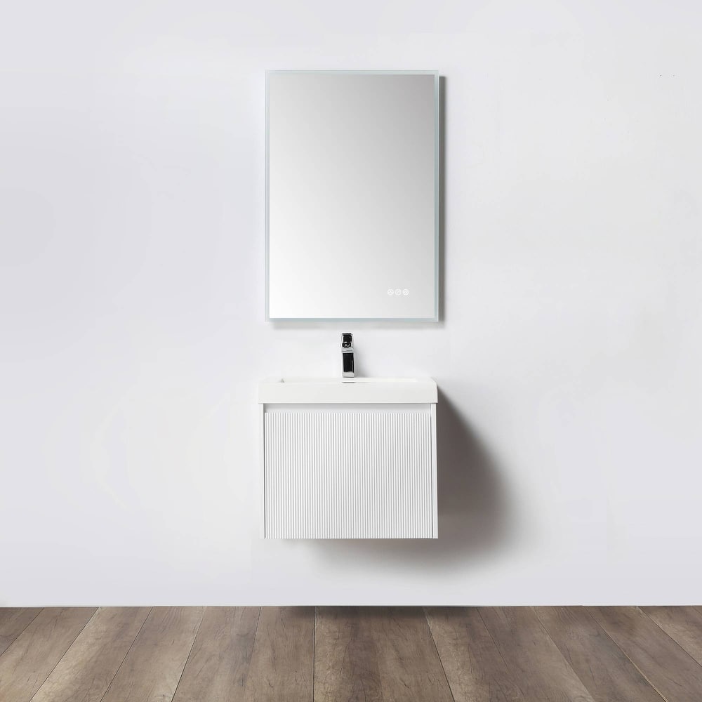 Blossom Positano Floating Bathroom Vanity with Side Cabinets and Sink