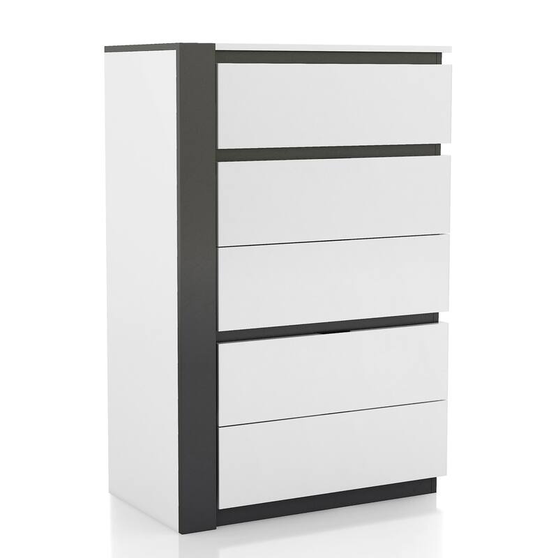 Conjira Modern White Wood 6-Piece Storage Platform Bedroom Set with USBs by Furniture of America