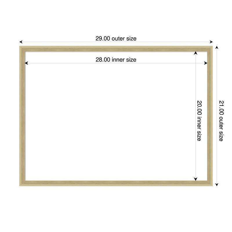 Amanti Art Lucie Black Framed Dry Erase Magnetic Board - 29 x 21 in - Lucie Champagne