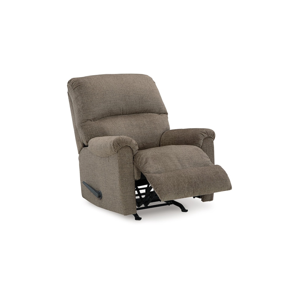 Ead Manual Rocker Recliner Chair, Plush Foam, Nutmeg Brown Polyester
