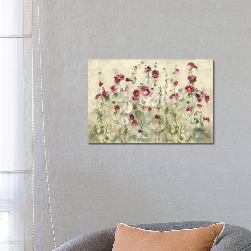 iCanvas "Hollyhocks Row Cool" by Cheri Blum Canvas Print