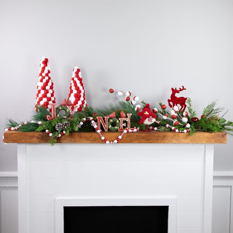Set of 2 Red and White Glittered Candy Cane Christmas Picks 22" - 22