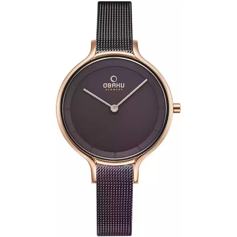 Obaku Women's Walnut Silver Dial Watch - V228LXVNMN - 6 (36)