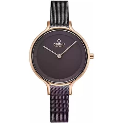 Obaku Women's Walnut Silver Dial Watch - V228LXVNMN - 6 (36)